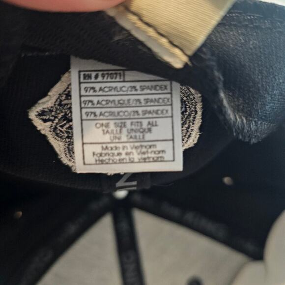 Vtg North Carolina Tar Heels Fitted Hat Cap Black Flat Bill UNC Embroidered OSFA - Picture 9 of 9